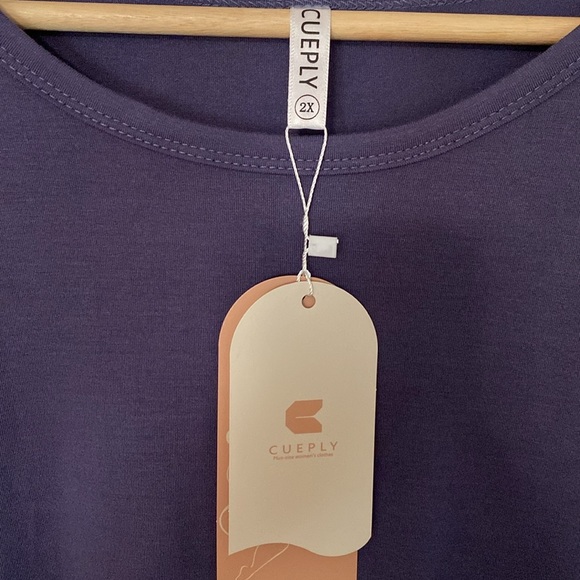 Women's Plus Blue Ruffle Sleeve Dress - Picture 2 of 3